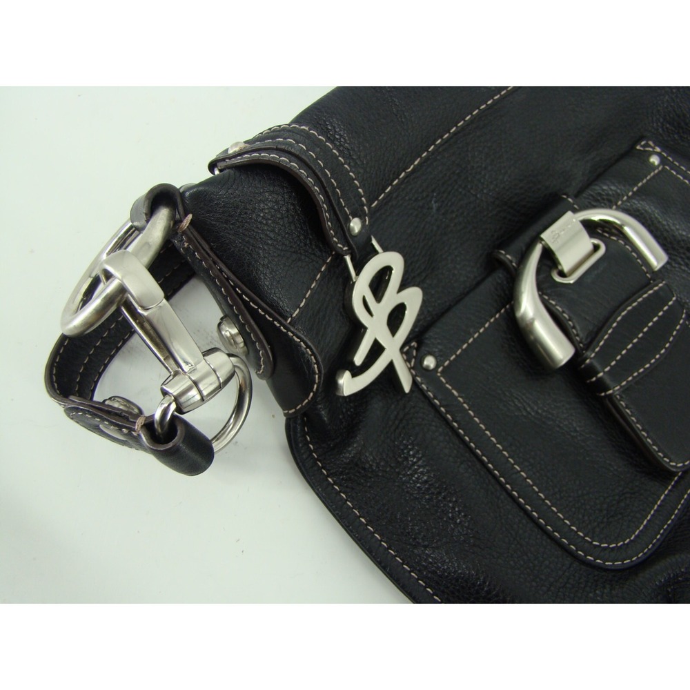 B. MAKOWSKY Black Pebbled Leather Crossbody Purse D122 - Picture 4 of 9